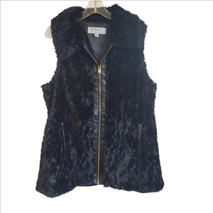 Marc New York Black Faux Fur Vest